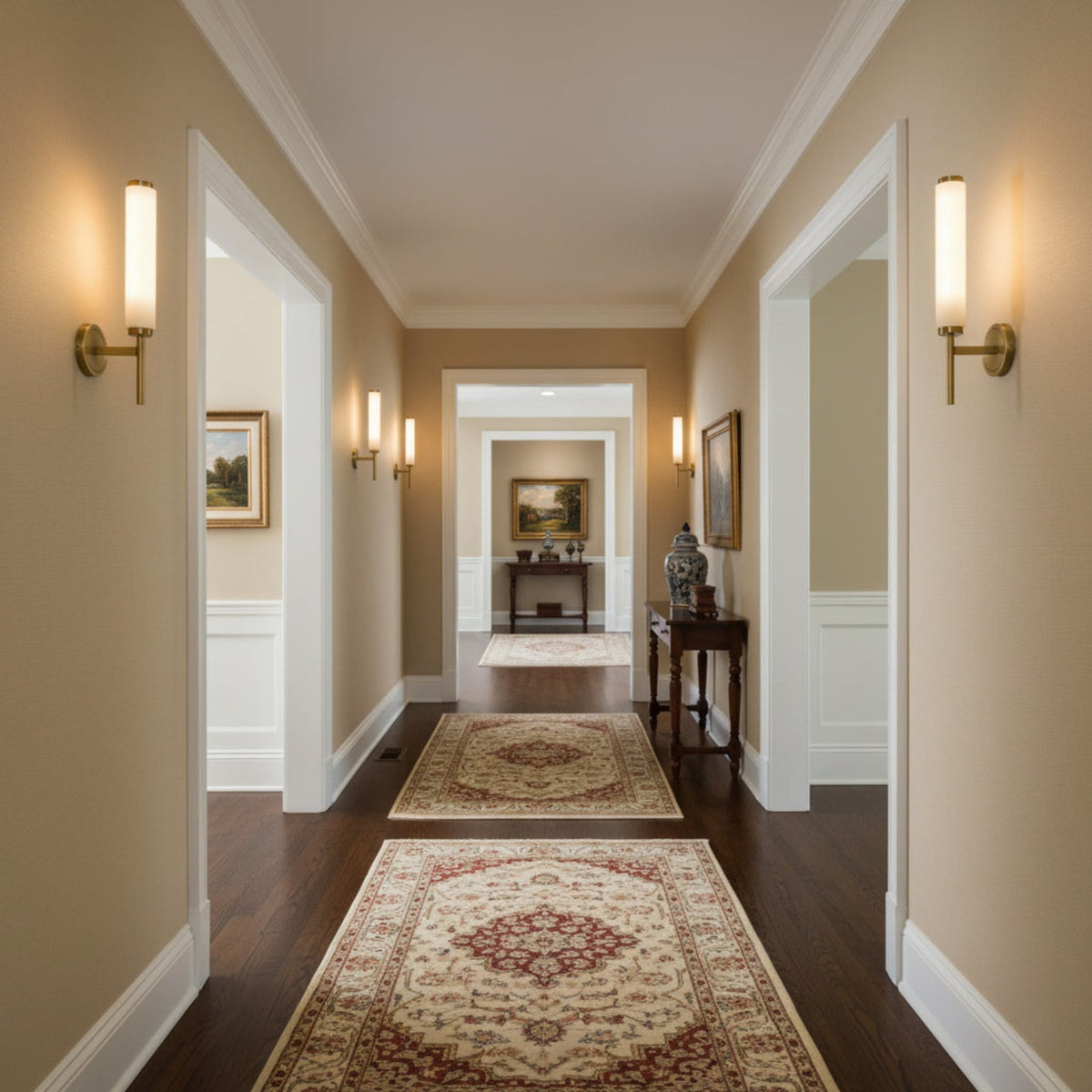 Modern Metal and Faux Alabaster Wall Sconce for Living Room