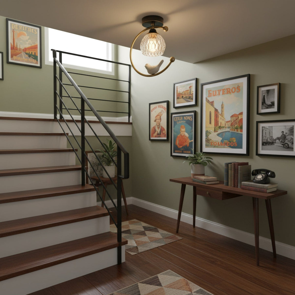 Modern Solid Brass Flush Mount Ceiling Light