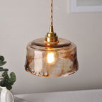 Modern Glass Pendant Light With Warm LED Glow
