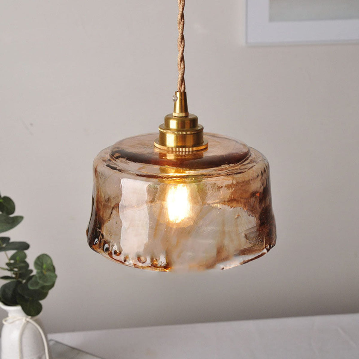 Modern Glass Pendant Light With Warm LED Glow