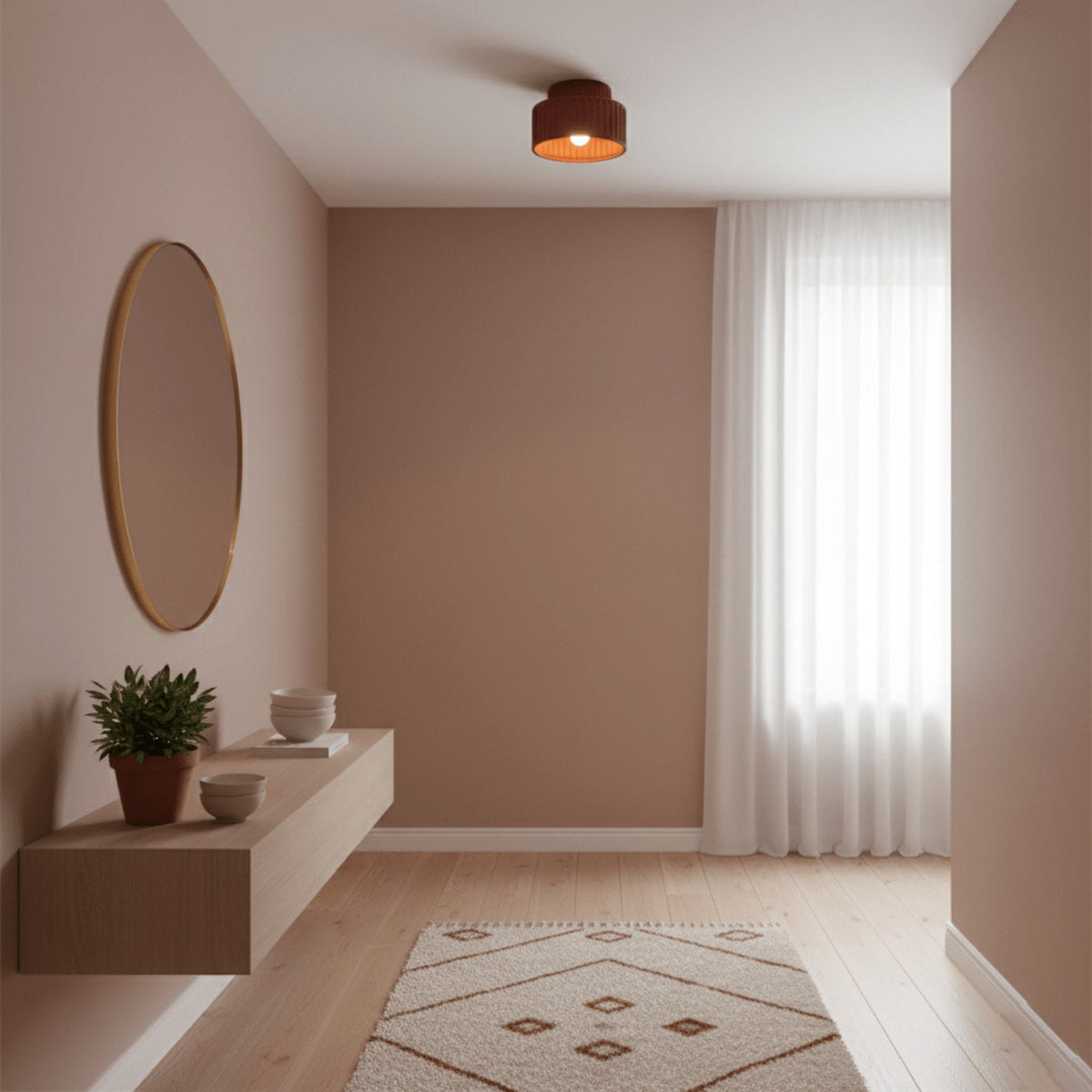 Modern Semi-Flush Ceiling Light for Living Room and Bedroom