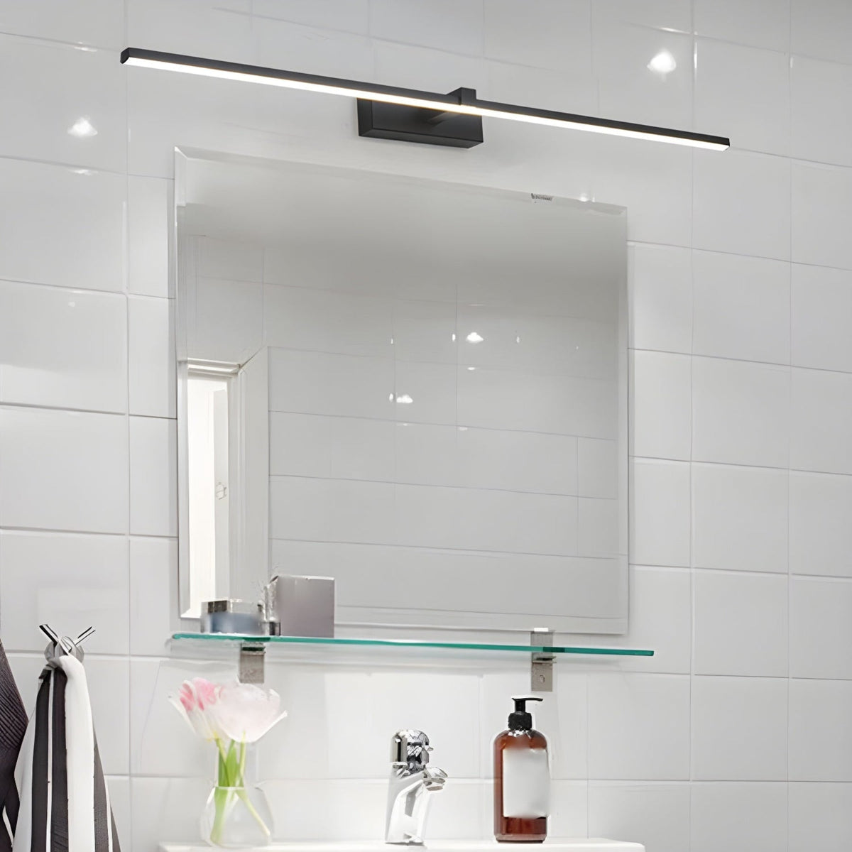 Modern Iron Linear Wall Sconce With Integrated LED for Hallway
