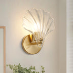 Brass And Glass Seashell Wall Sconce With E12 Bulb Base