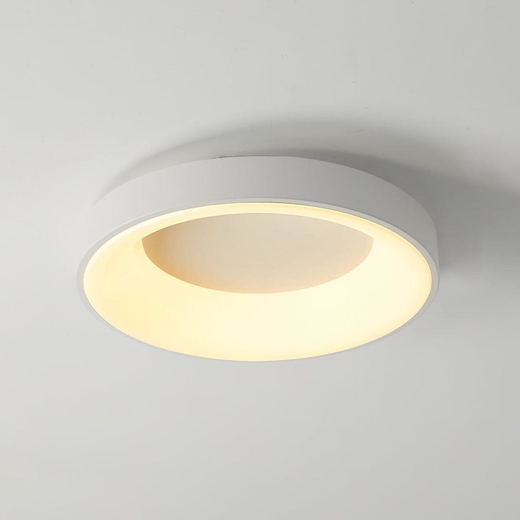 Modern Wrought Iron Flush Mount Ceiling Light With Tri-Color LED Glow