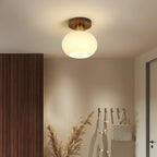 Modern Solid Wood Semi-Flush Ceiling Light for Living Room