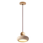 Modern Wood And Concrete Pendant Light With Warm LED Glow