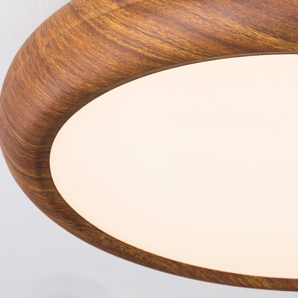 Scandinavian Wood Flush Mount Ceiling Light for Living Room