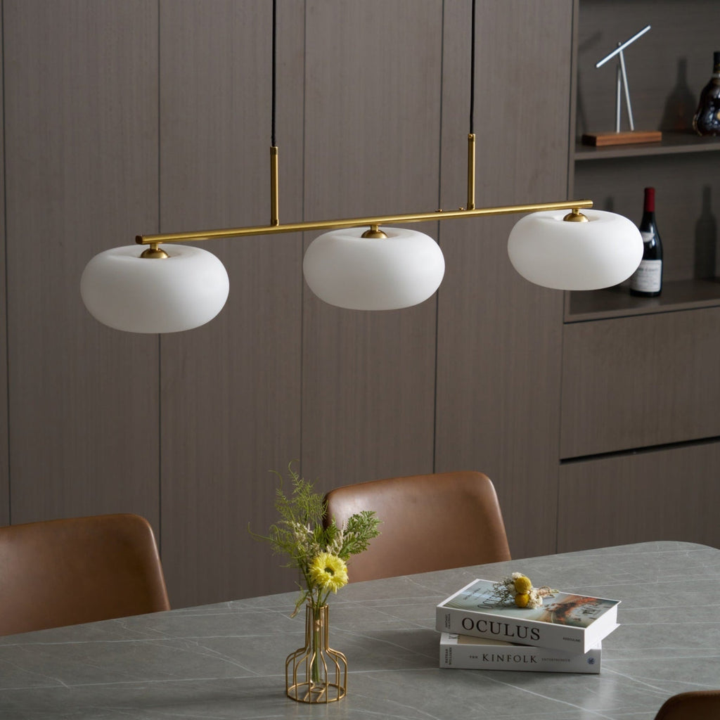Modern Glass Pendant Light With Tri-Color LED Glow