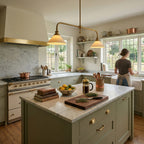 Modern Brass Pendant Light With Ceramic Shades for Dining Room