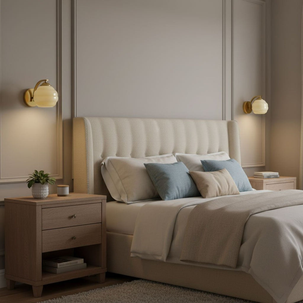 Modern Iron and Glass Wall Sconce With Warm LED Glow