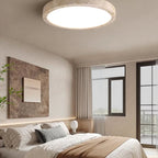 Modern Travertine Flush Mount Ceiling Light With Slim Profile