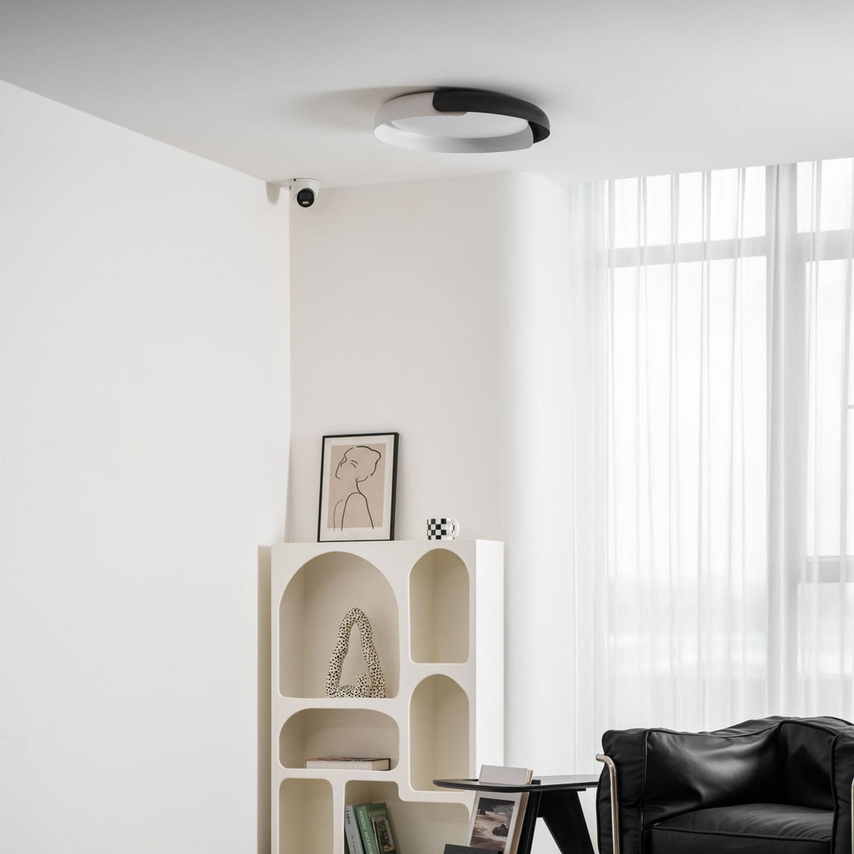 Modern Wood Flush Mount Ceiling Light for Living Room