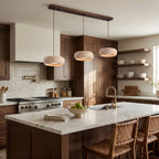 Modern Travertine Stone Pendant Light With Dimmable Remote Control