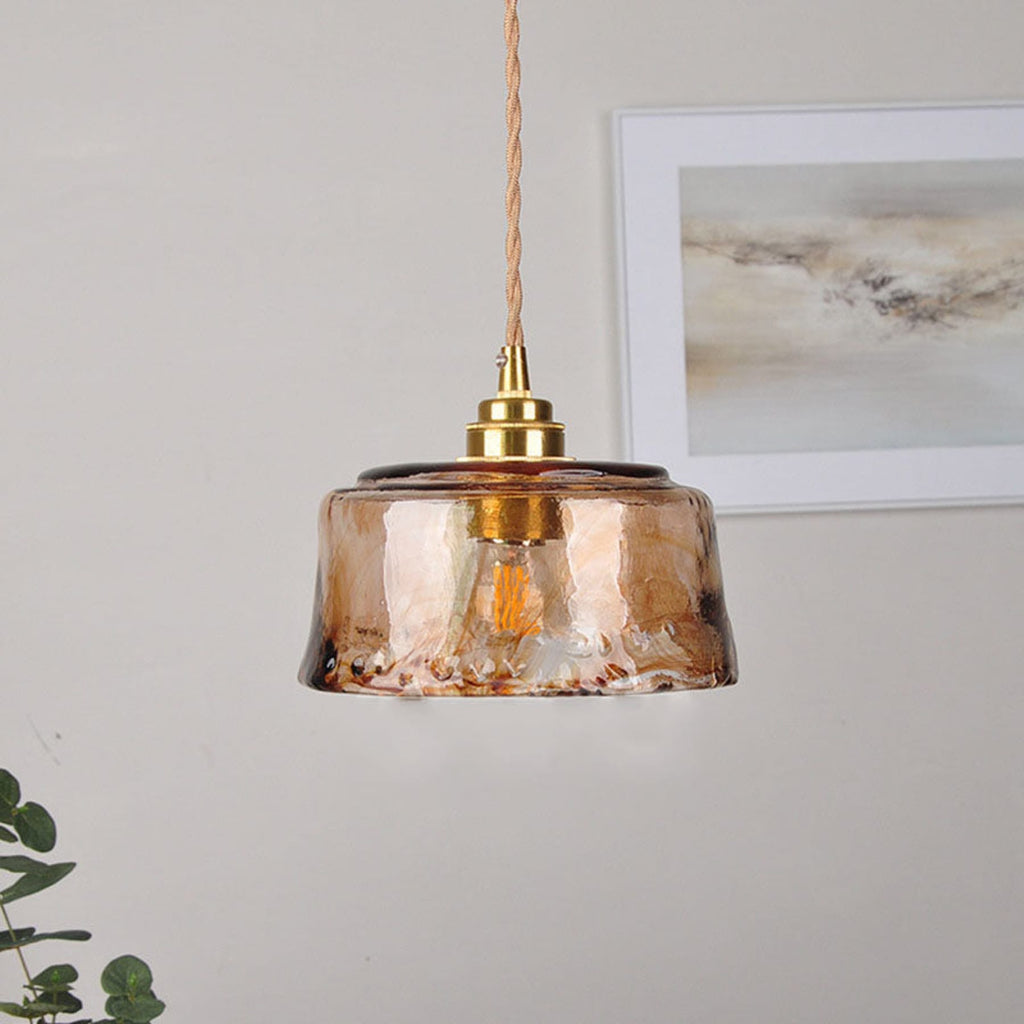 Modern Glass Pendant Light With Warm LED Glow