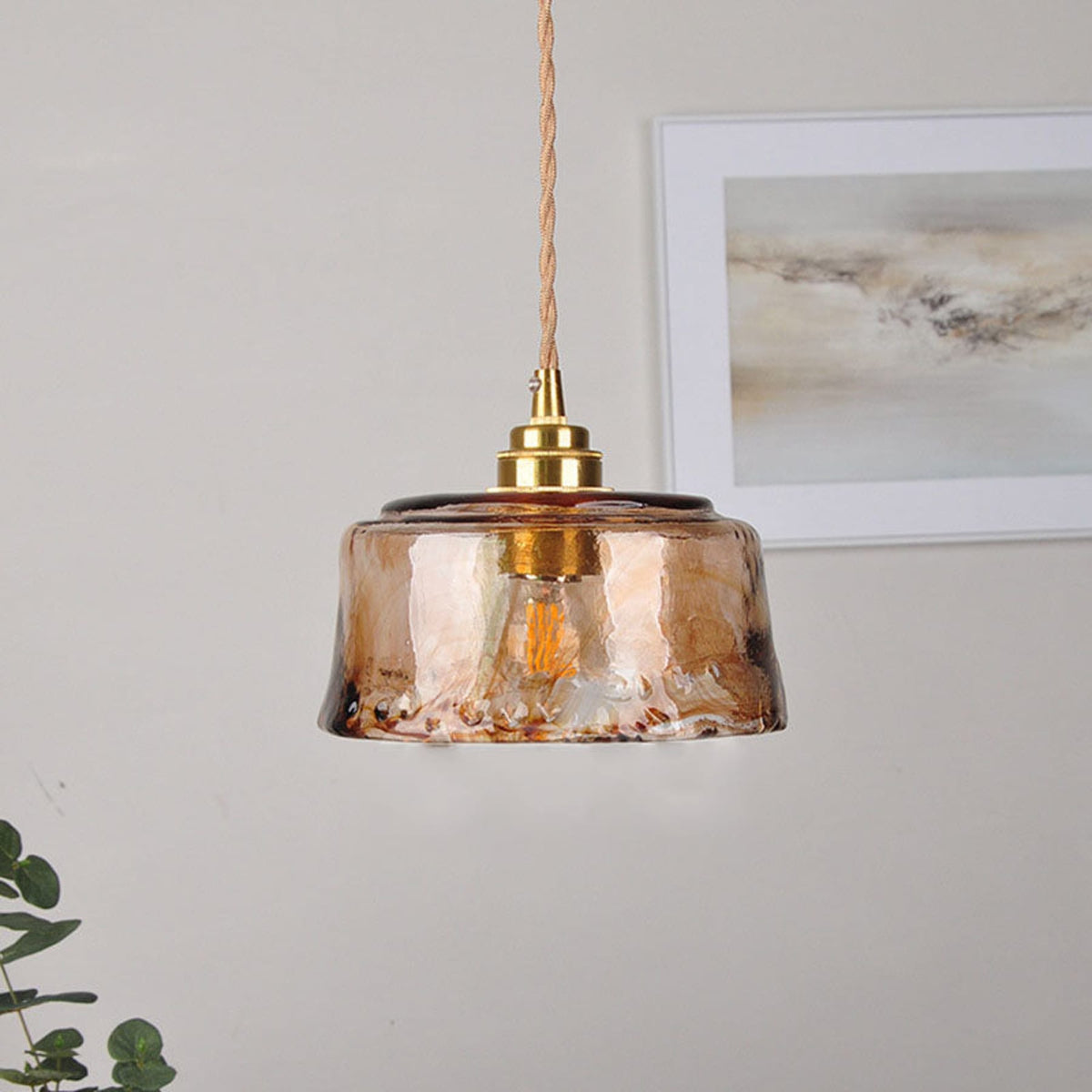 Modern Glass Pendant Light With Warm LED Glow