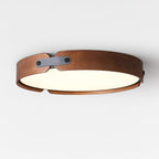 Scandinavian Wood Flush Mount Ceiling Light With Slim Low-Profile Design