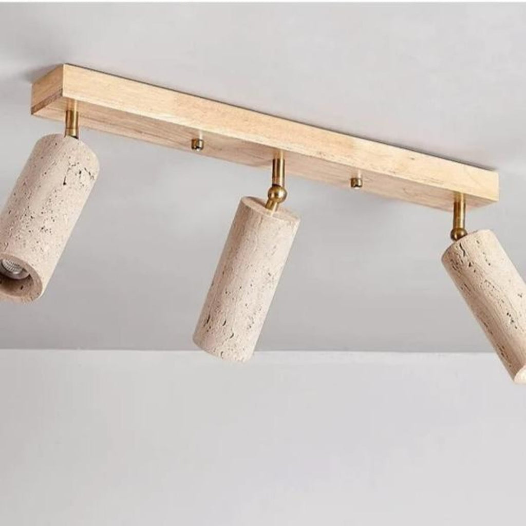 Modern Stone Linear Ceiling Light With Warm White Glow