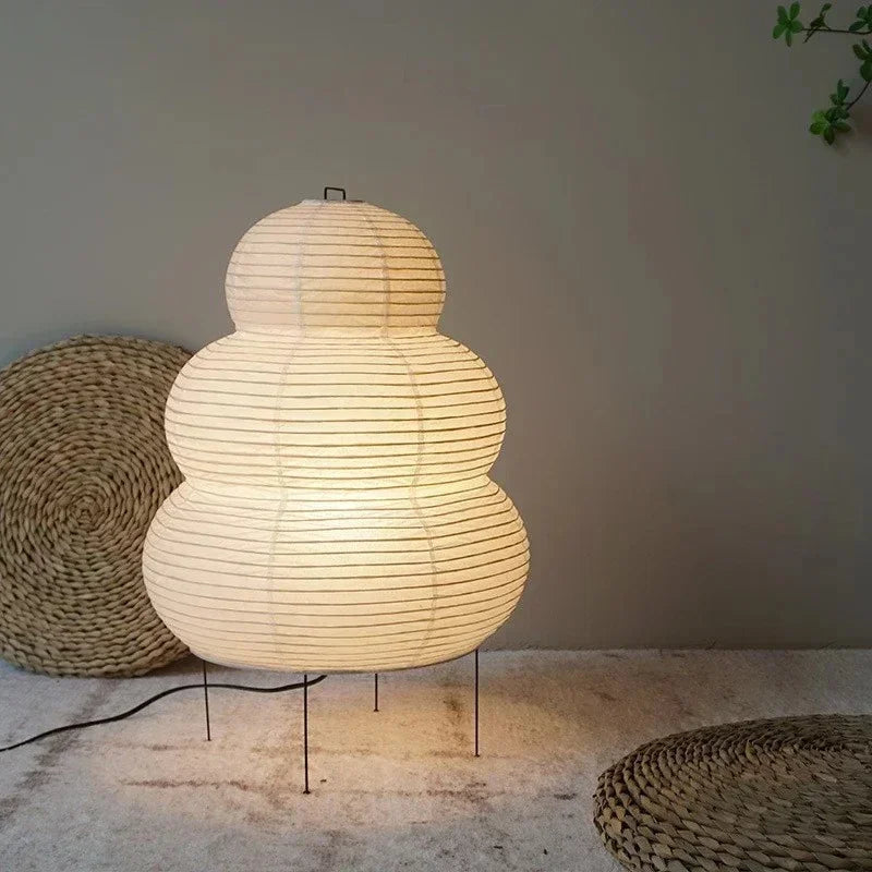 Bohemian Paper Floor Lamp With Tri-Color Glow
