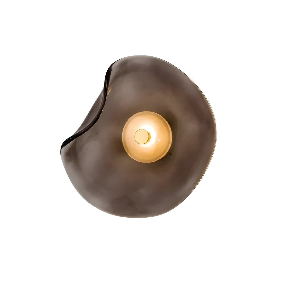 Nordic Curved Glass Wall Sconce LED Light With Sculpted Glass Shade
