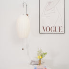 Ribbed Oval Wall Sconce With Pull Chain And Curved Arm