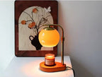 Modern Wood And Glass Table Lamp With Warm LED Glow