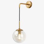 Hanging Glass Globe Wall Sconce With Swing Arm