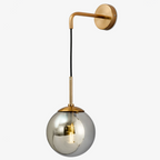 Hanging Glass Globe Wall Sconce With Swing Arm