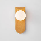 Wood Wall Sconce With Opal Globe Shade