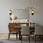 Wood Wall Sconce With Opal Globe Shade