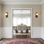 Wood Wall Sconce With Opal Globe Shade