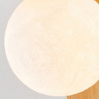 Wood Wall Sconce With Opal Globe Shade