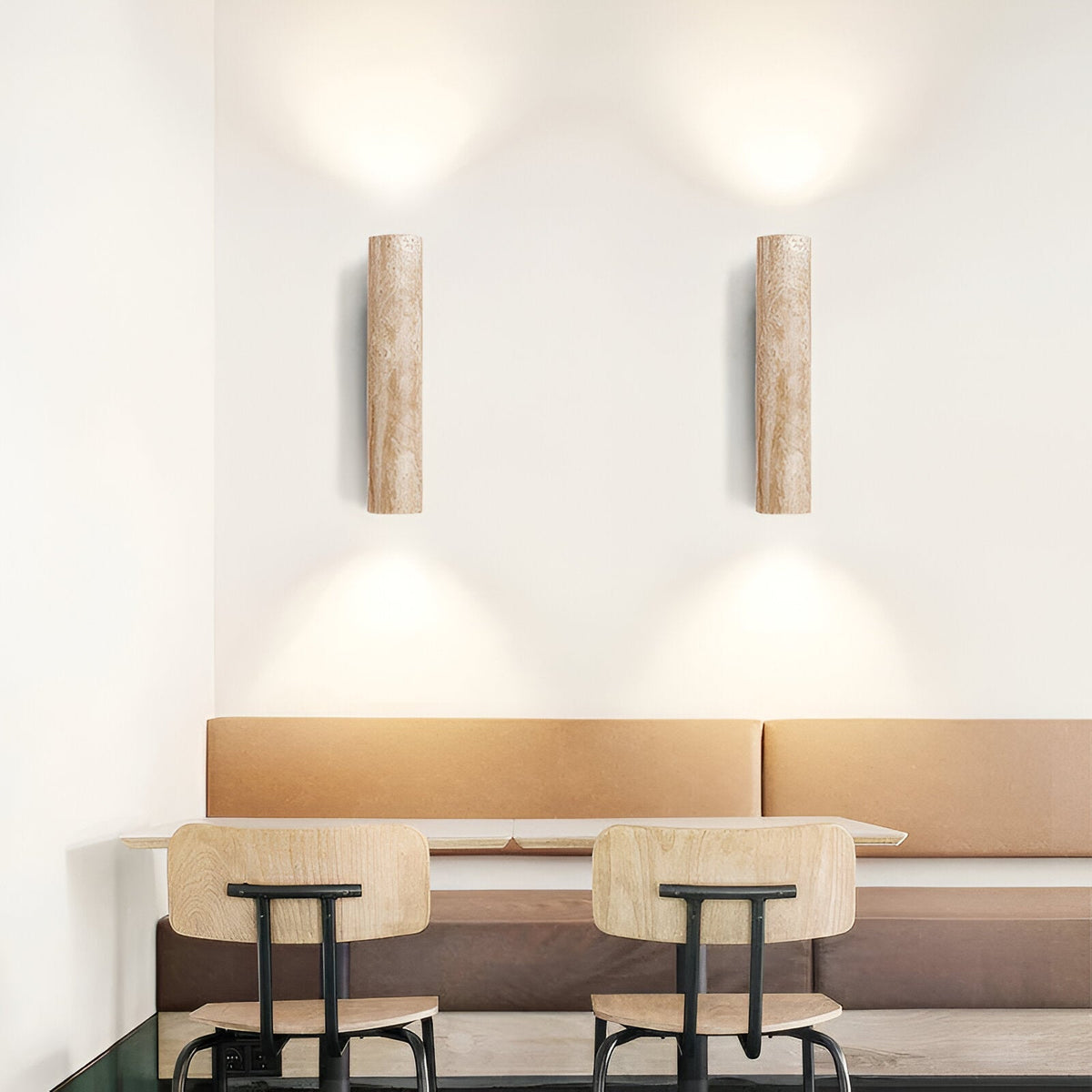 Japandi Travertine Wall Sconce LED Light With Up And Down Glow