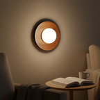 Nordic Natural Wood Wall Sconce LED Light With Globe Shade