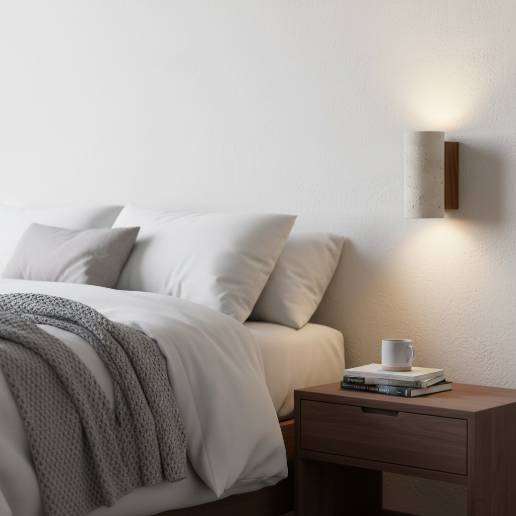 Japandi Travertine Wall Sconce LED Light With Up And Down Glow