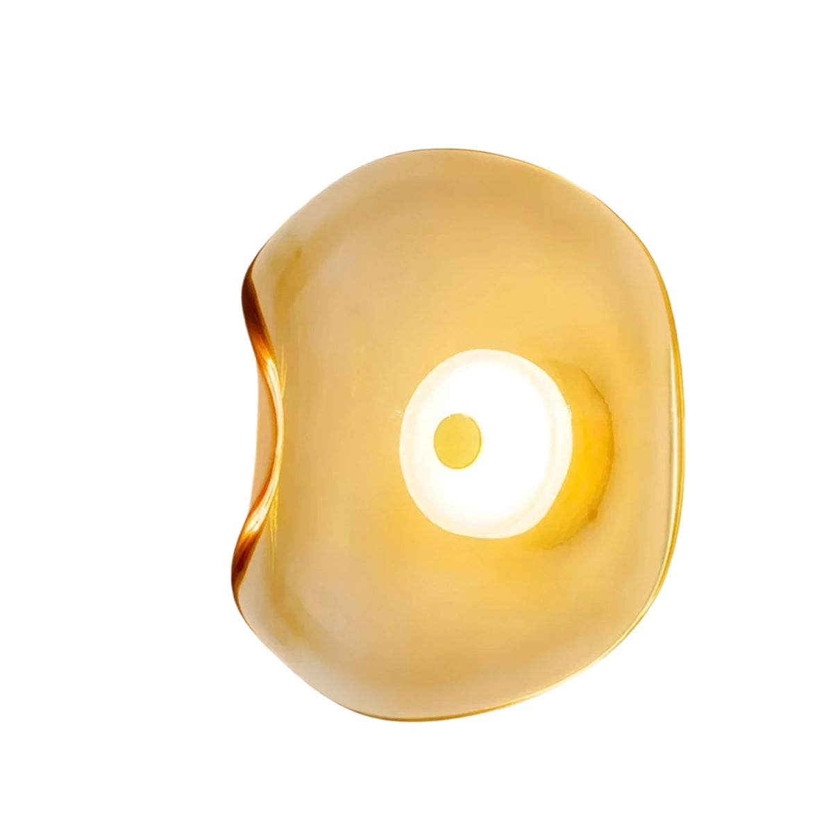 Nordic Curved Glass Wall Sconce LED Light With Sculpted Glass Shade