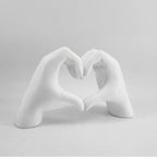 Heart Hands Sculpture Resin Decorative Figurine Modern Love Statue Ornament for Living Room | Bedroom and Shelf Decor