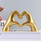 Heart Hands Sculpture Resin Decorative Figurine Modern Love Statue Ornament for Living Room | Bedroom and Shelf Decor