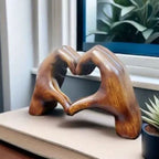 Heart Hands Sculpture Resin Decorative Figurine Modern Love Statue Ornament for Living Room | Bedroom and Shelf Decor