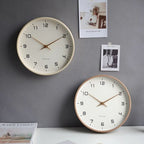 Solid Wood Wall Clock Modern Scandinavian Silent Non-Ticking Round Wooden Clock Minimalist Wall Decor for Living Room | Bedroom and Office