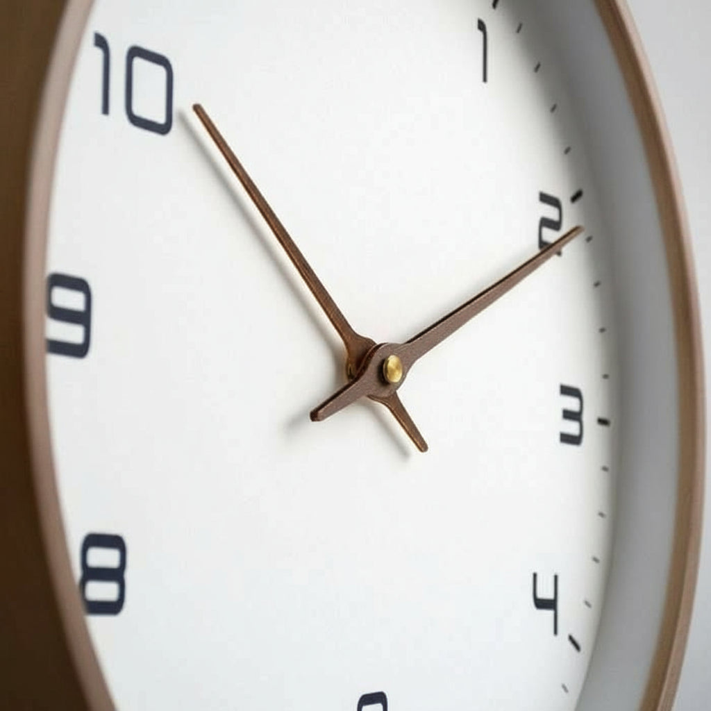 Solid Wood Wall Clock Modern Scandinavian Silent Non-Ticking Round Wooden Clock Minimalist Wall Decor for Living Room | Bedroom and Office