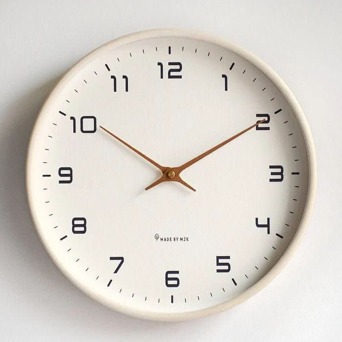 Solid Wood Wall Clock Modern Scandinavian Silent Non-Ticking Round Wooden Clock Minimalist Wall Decor for Living Room | Bedroom and Office