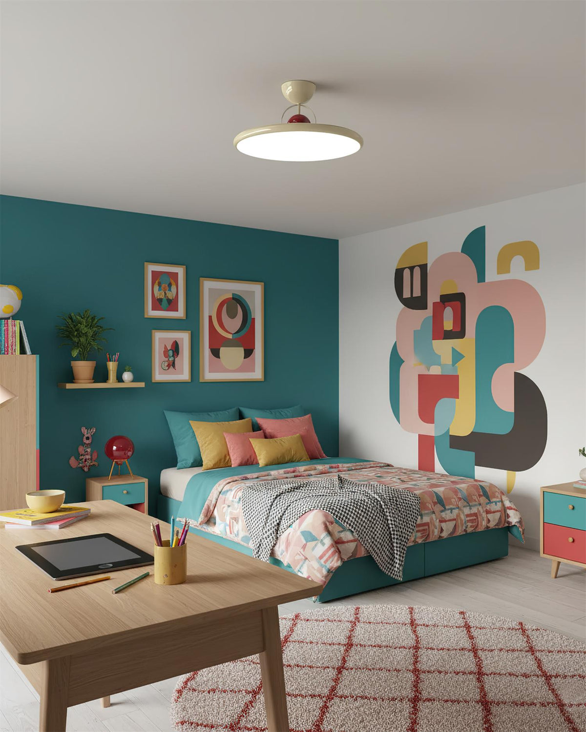Floating Disc Ceiling Light With Offset Canopy
