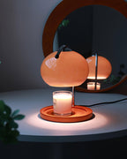 Candle Warmer Table Lamp With Glass Dome Shade