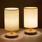 Scandinavian Wood Table Lamp With Linen Shade