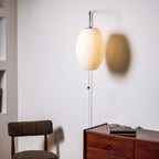Ribbed Oval Wall Sconce With Pull Chain And Curved Arm