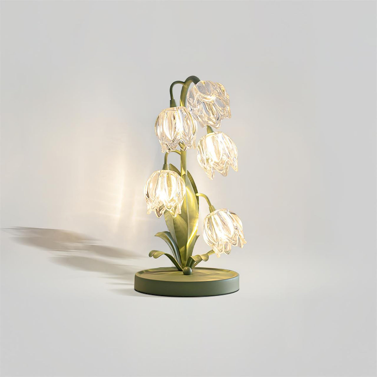 Lily-Inspired Crystal Blossom Table Lamp With Multi-Light Stem