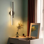 Offset Dual-Bar LED Wall Sconce With Round Backplate