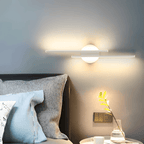 Offset Dual-Bar LED Wall Sconce With Round Backplate