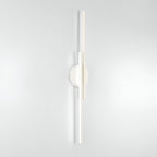 Offset Dual-Bar LED Wall Sconce With Round Backplate