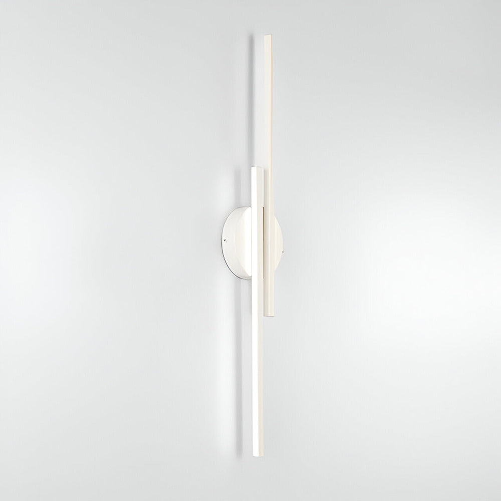 Offset Dual-Bar LED Wall Sconce With Round Backplate